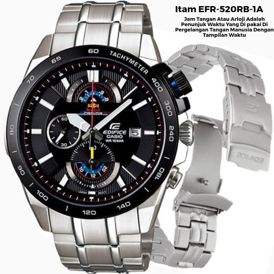 Promo Jam Tangan Pria Casio edifice EF 520 / EF520 + Box set Jam Tangan Pria Hadiah Best Quality Gar