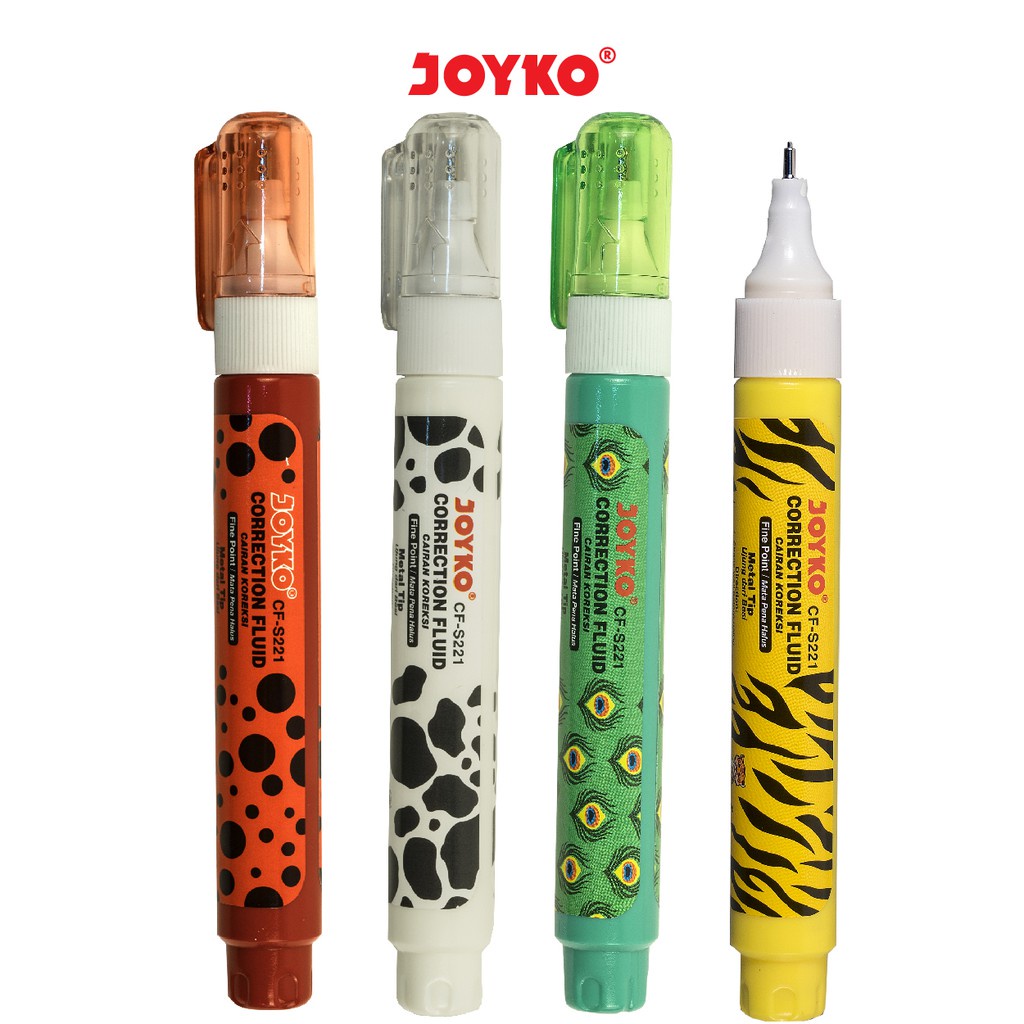 

Tip Ex Cair Joyko Correction Fluid CF-S221 Savanna Motif Hewan (Metal Grip) Grosir Murah