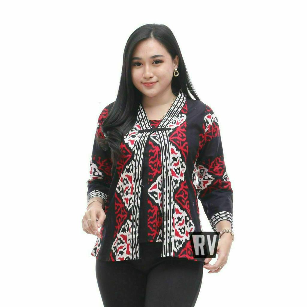ATASAN BATIK WANITA MODERN  BAJU BATIK KANTOR WANITA BATIK SERAGAM