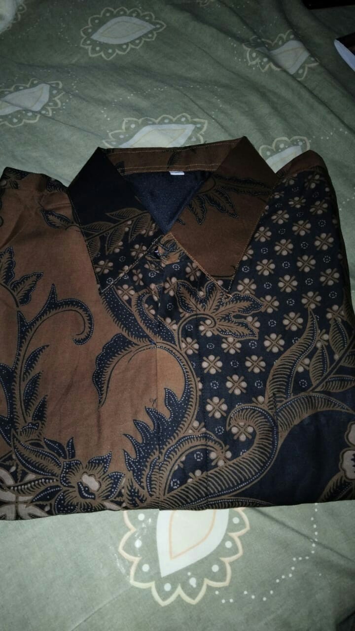 Motif Kawung Peksi Kuning Kemeja Batik Pria Panjang Furing