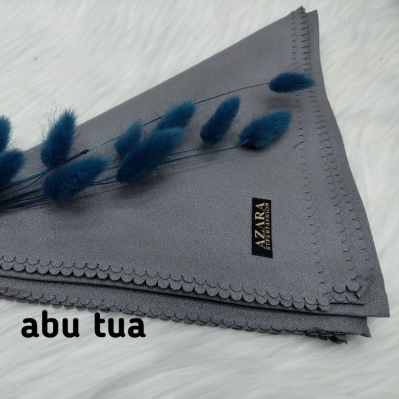 NUR SINAR AZARA LC HIJAB SEGI EMPAT Lacer Cut GLOWING UNTUK PESTA-DARK GREY