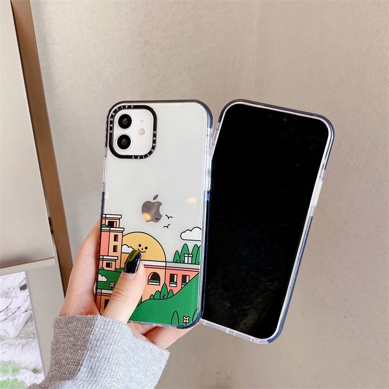 Soft Case Motif Kartun Matahari Untuk iPhone 11 / 12 / 13 Pro Max 7 / 8 Plus / X / XR / Xs Max