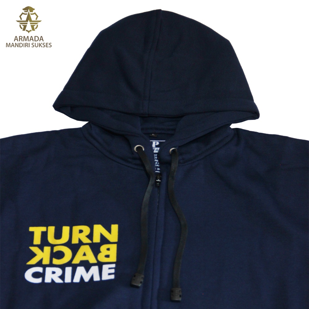 Hoodie Turn Back Crime Ritsleting - Sweater TBC Rits