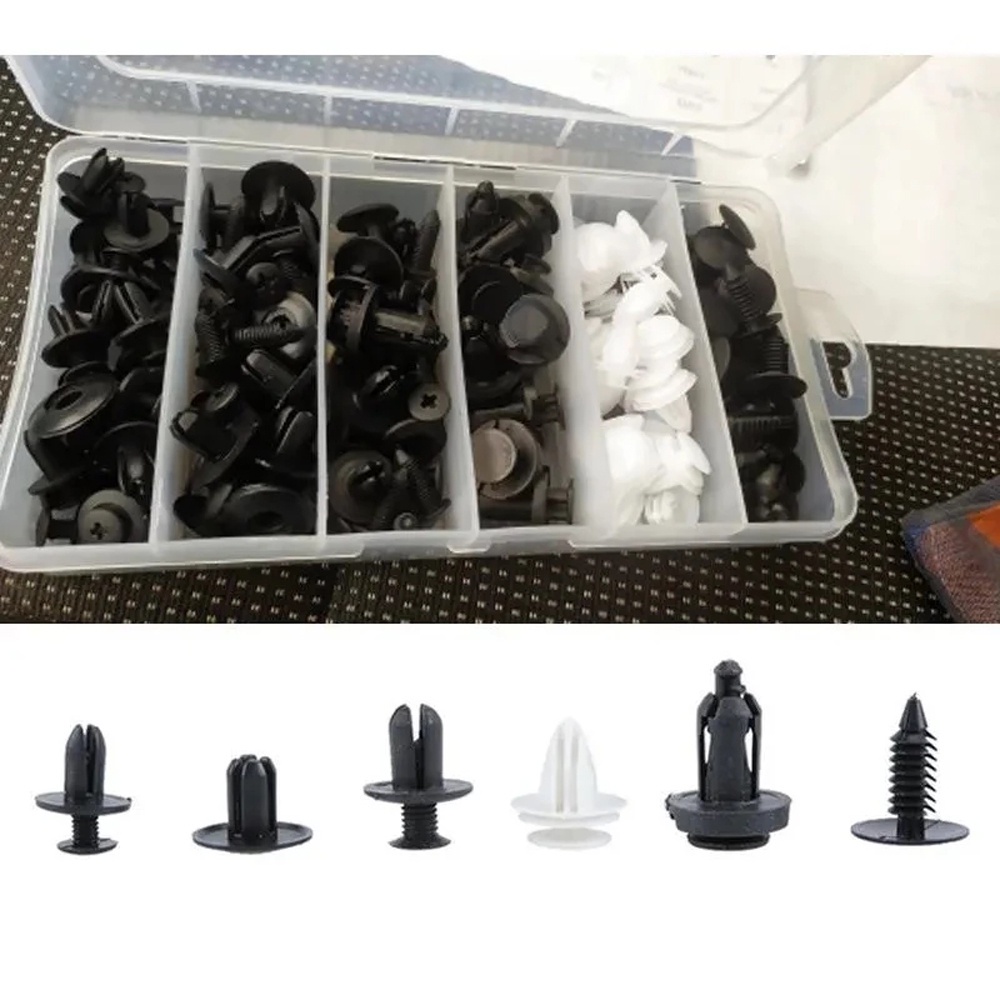 QUINTON Car Accessories Car Rivet Fasteners Door Car Retainer Kit Auto Fastener Clip Panel Fender 100pcs Plastic Rivets Car Bumper Vehicle Retainer Rivet Car Fastener Kit