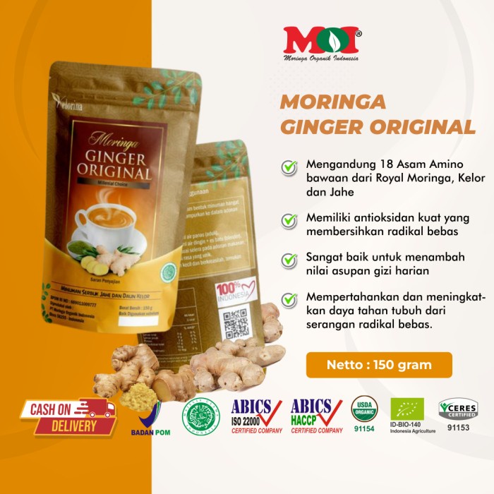 

Moringa Ginger Original Minuman Sehat Instan Kelor Jahe Premium (BERKUALITAS)