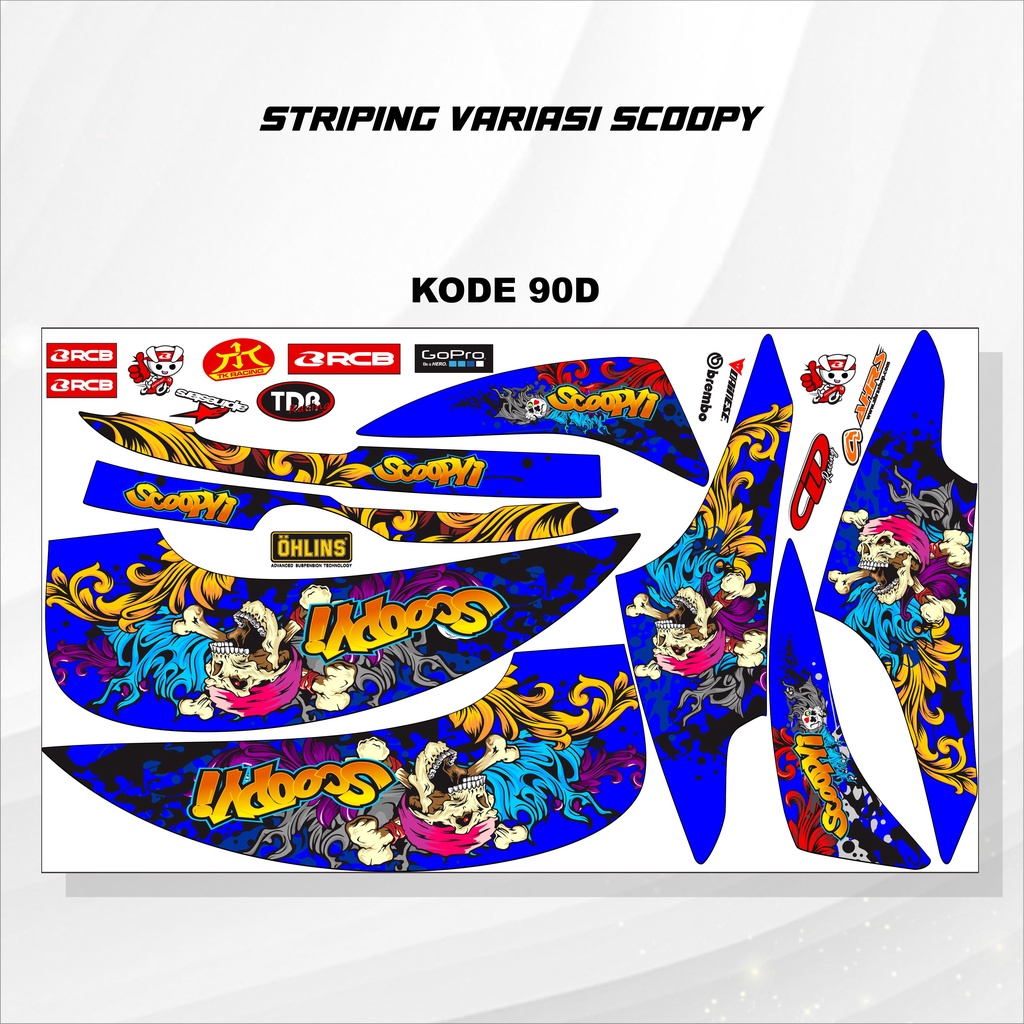 Striping Scoopy Sticker Scoopy 2013/2017 Variasi Kode 90