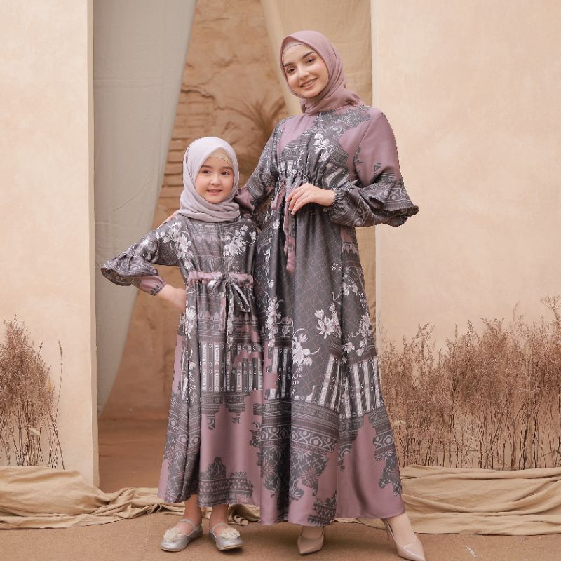 Gamis Couple Ibu dan Anak Usia 1-12th | BISA BELI SATUAN | Gamis Silk Busui | Gamis Lebaran Hari Ray