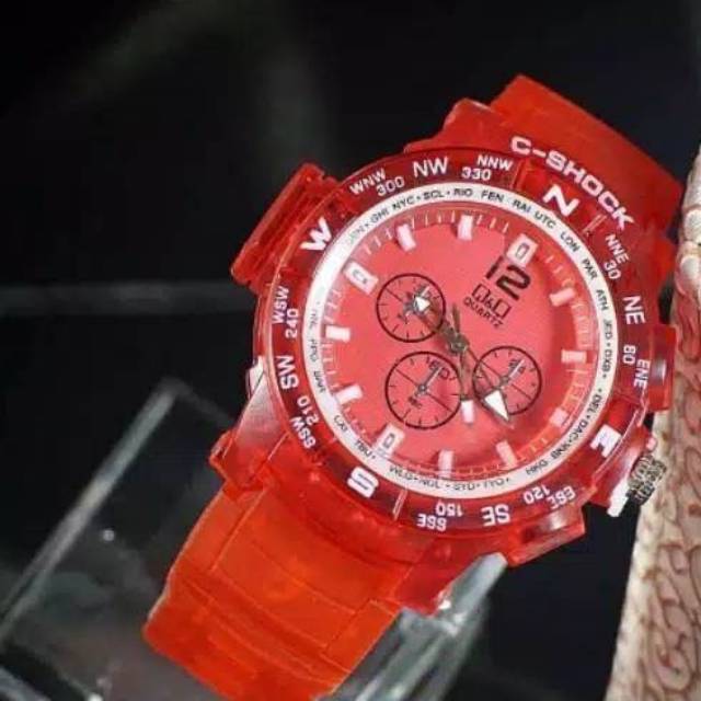 JAM TANGAN WANITA CRONO VARIASI C-SHOCK/Q&Q (ANTI AIR)