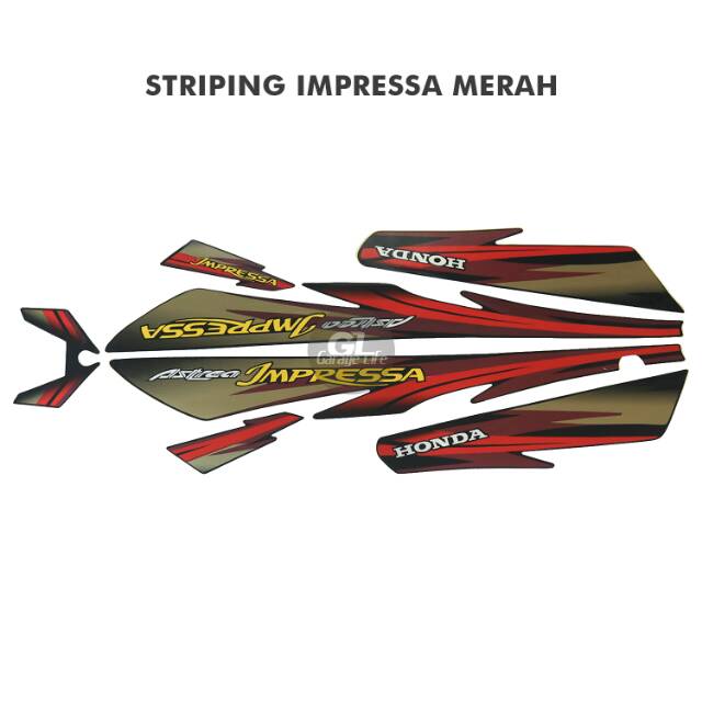 Striping Astrea Impressa 2000 Merah - Hitam