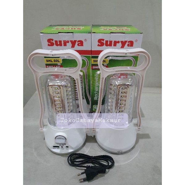 Lampu Emergency Rechargeable Surya Bima SHL 60L / Senter Darurat Surya