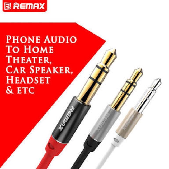 Remax 3.5mm Aux RM-L100 male to male stereo audio cable original high quality