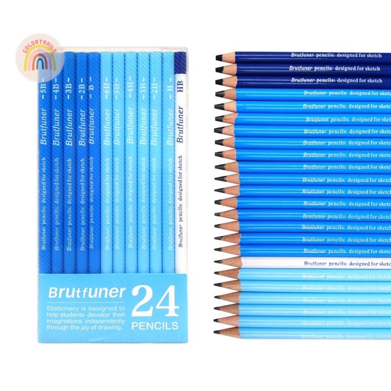 

Brutfuner Sketching Pencil Set 24pcs Drawing Pensil Graphite Gambar Sketsa