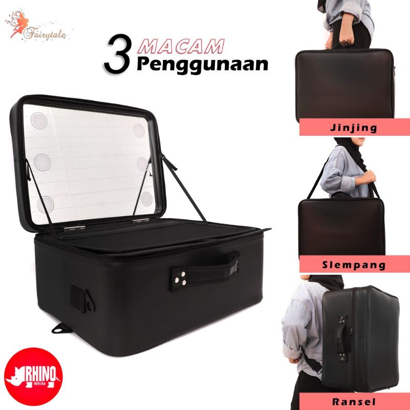 MJ88 Beauty Case WhiteRhino BAG MUA LED PREMIUM KUALIATAS SUPER