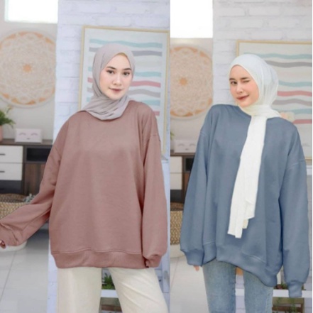 SWEATER POLOS JUMBO XXL | SWEATER BASIC XXL OVERSIZE | SWEATER JUMBO WANITA XXL LD 126CM