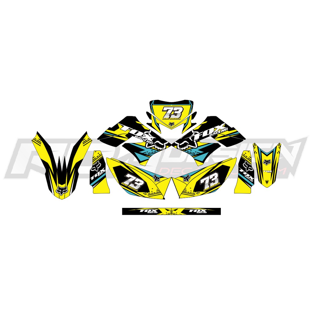DECAL STICKER KLX/DTRACKER 150 LAMA (007) DEKAL STIKER KUNING HITAM