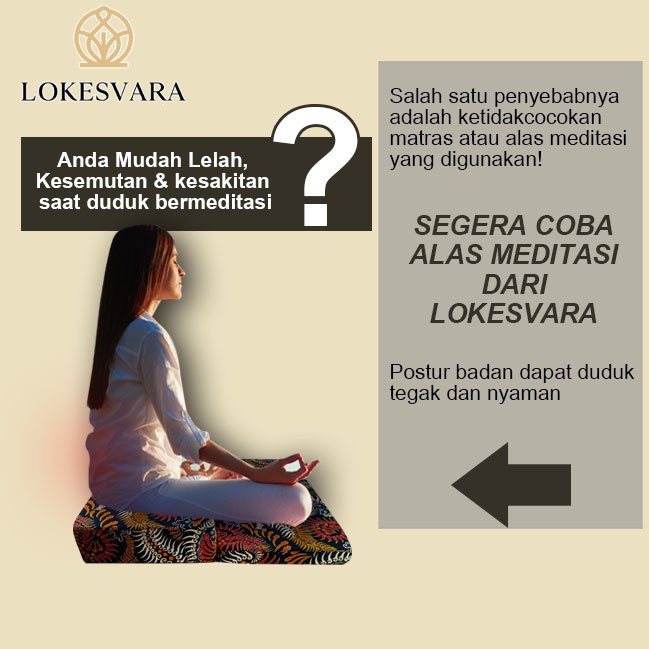 Matras Bantal Alas Meditasi (Bantal Doa/Duduk) Parsegi Batik Hitam