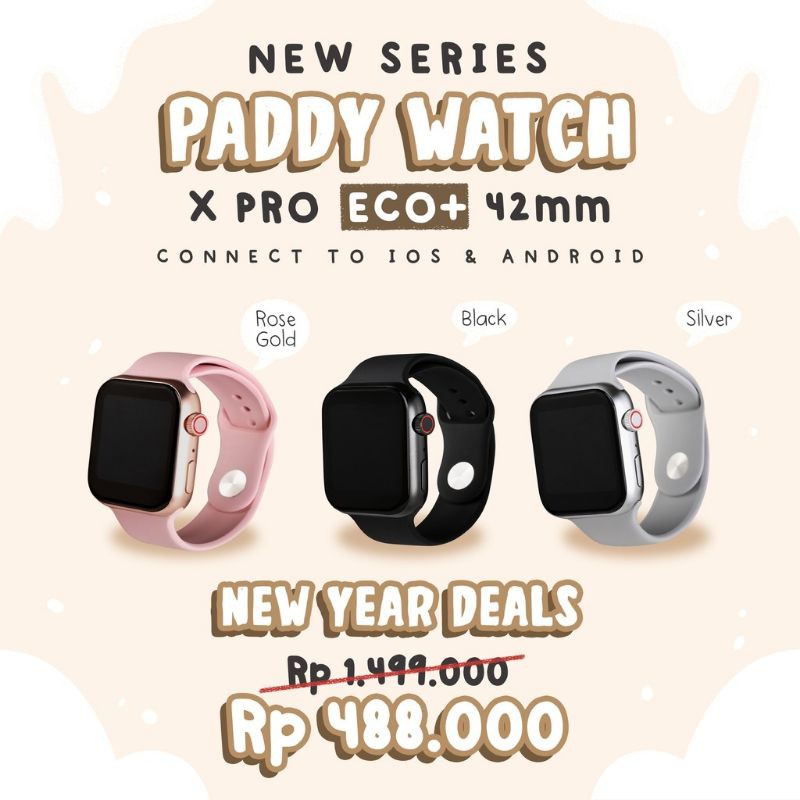 PaddyWatch Eco+ Seri X Pro 42mm Series Smart watch