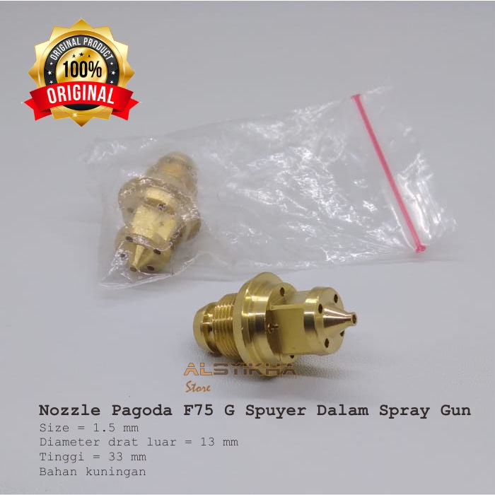 Sparepart Nozzle Pagoda F75 G Spuyer Dalam Spray Gun F-75G F75G
