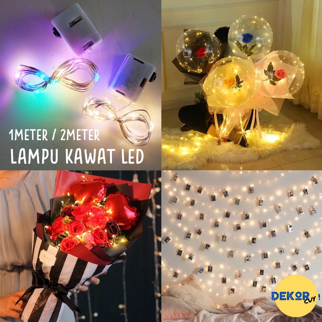 LAMPU KAWAT LED / LAMPU HIAS TUMBLR / LAMPU BALON BOBO PVC / LAMPU BUKET