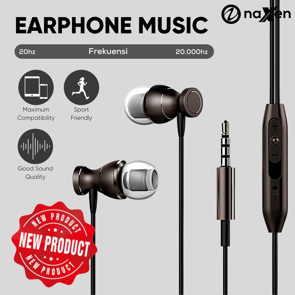 Headset In ear Naxen Premium HD Sound Bass + Microphone E04