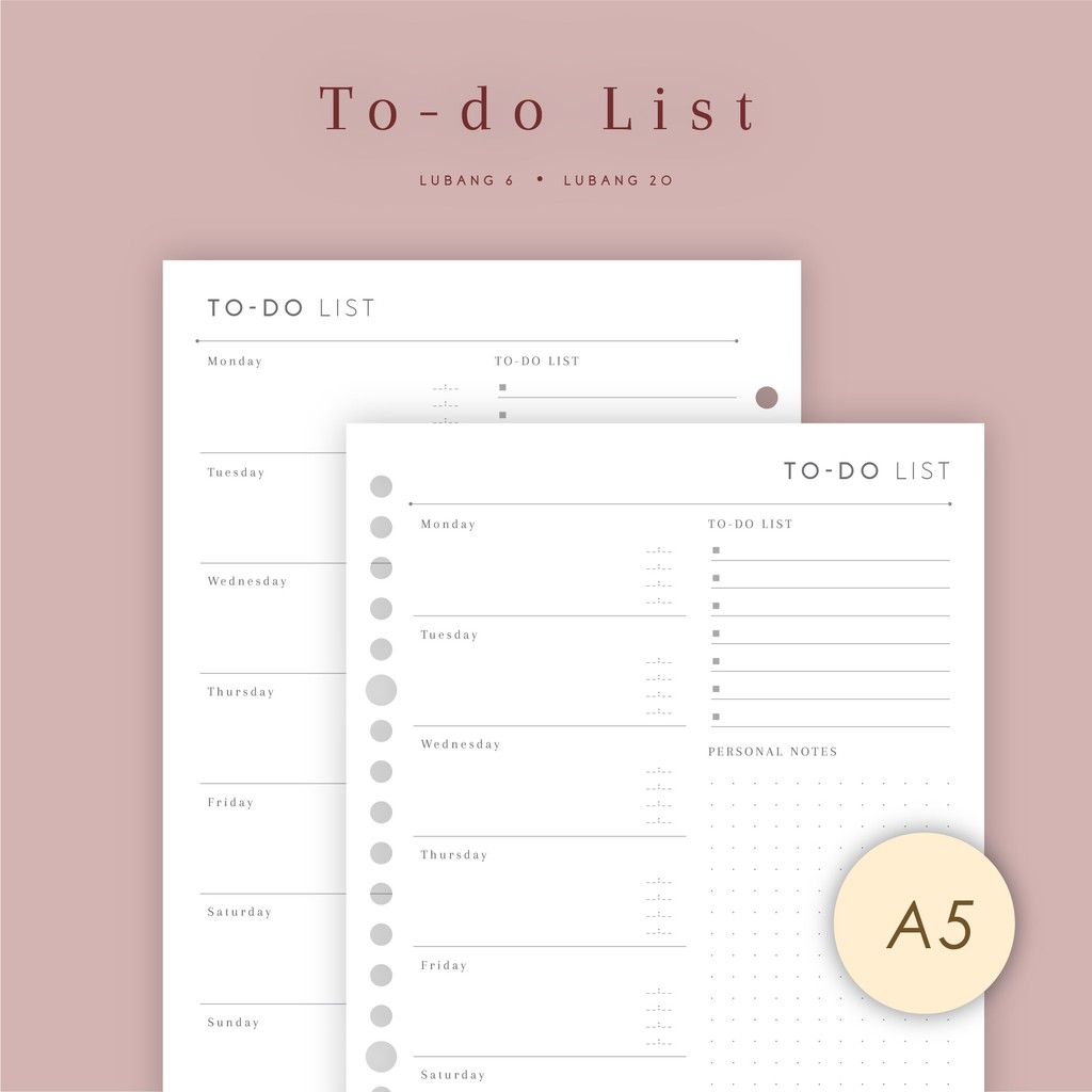 

A5 - Loose Leaf To-do List by Notokata - 8003