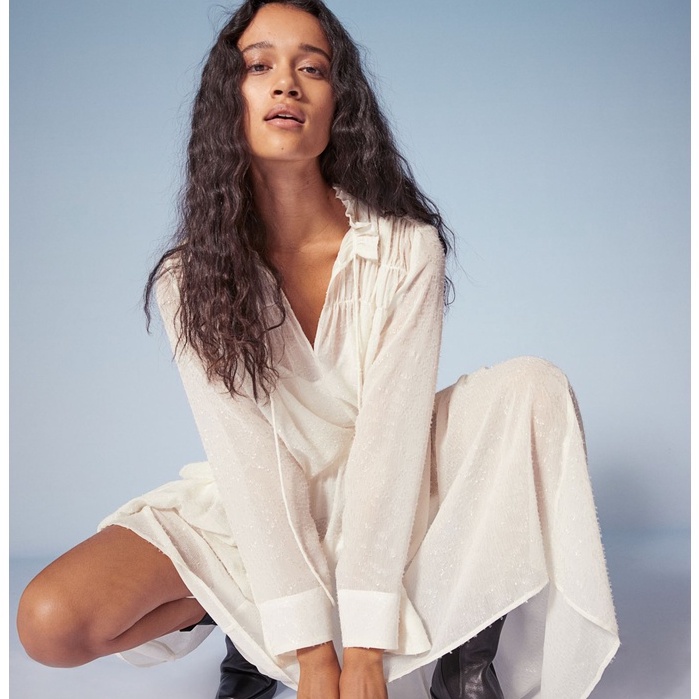 3267 - Maxi Dress HM Long Chiffon Dress (INCLUDE INNER)-3