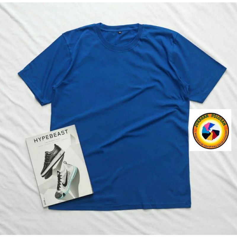 kaos polos biru benhur pria