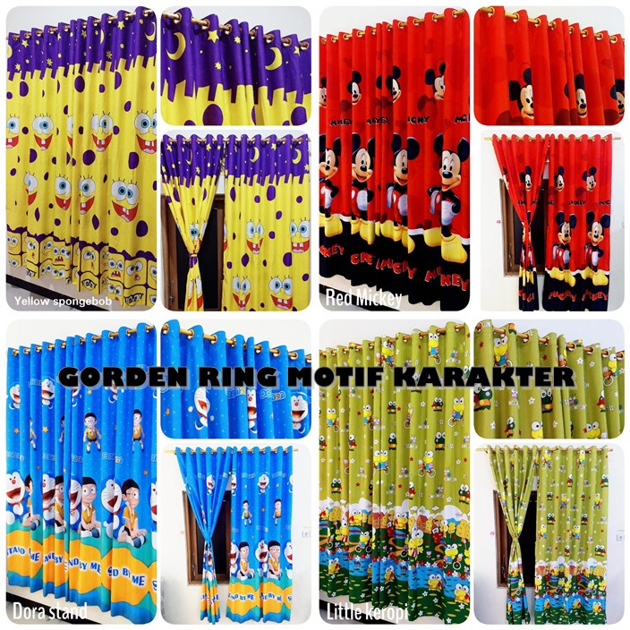 (COD) Gorden Smokering 12 Ring Gorden Pintu Jendela Karakter Hellokitty Keroppi Spongebob Doraemon