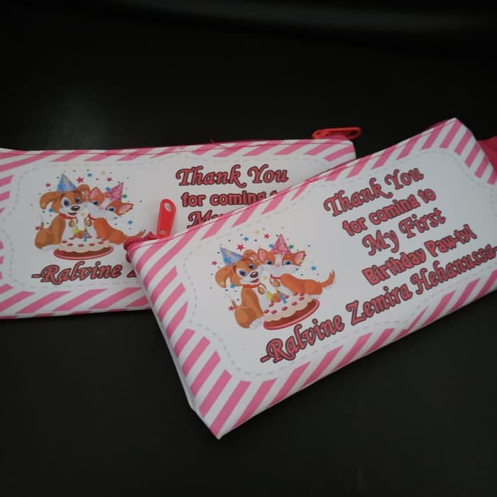 

souvenir ultah kotak pensil custom