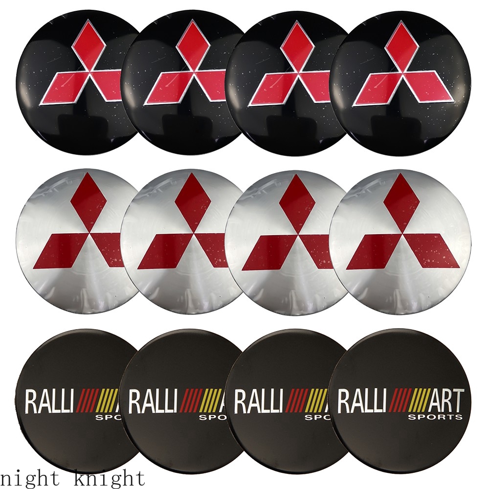 4pcs Stiker Emblem Badge Logo Night Knight 56mm Untuk Velg Hub Mobil Mitsubishi Ralliart