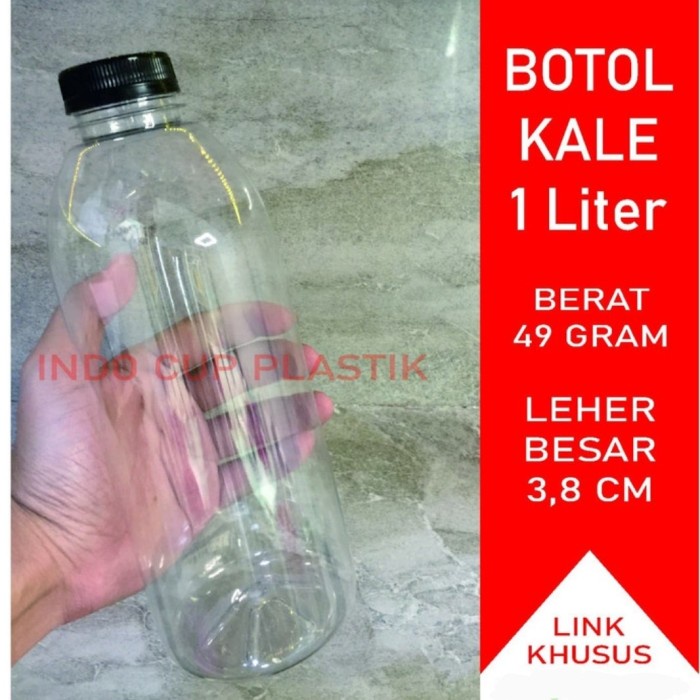 MURAH Botol Kale 1 Liter / Botol Plastik 1 Liter (49gr) - Hitam, PACKING PLASTIK