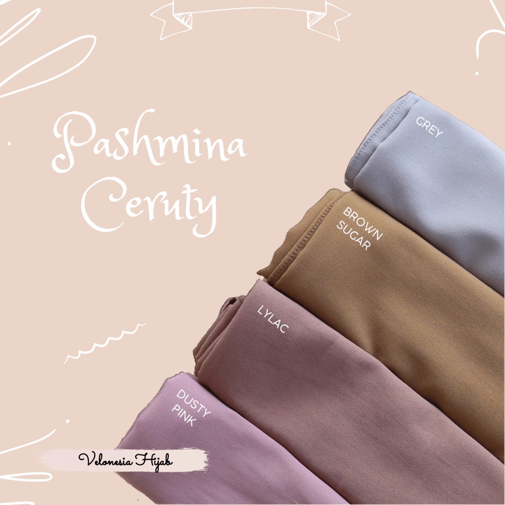 Pashmina Ceruti Babydoll 175x75 Pashmina Bahan Ceruti Babydoll Tepi Jahit Ceruti Pashmina Babydoll