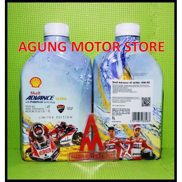 DISKON OLI MESIN SHELL ADVANCE ULTRA 10W/40 4T (1L) (FULL SYNTHETIC)