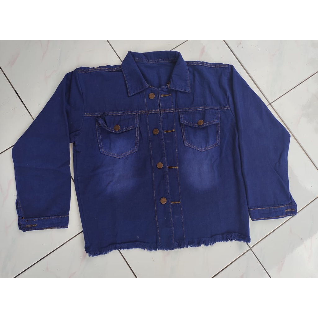 Jaket Jeans Oversize Bio Blitz Bio Wash Blue Black Hitam Bio Blue Bio Pudar