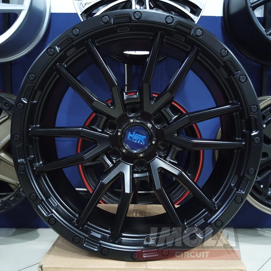 Velg mobil fortuner pajero ring 20 HSR wheel REVIVE R20 lebar pelek 9 et 15 Matte Black lubang baut 