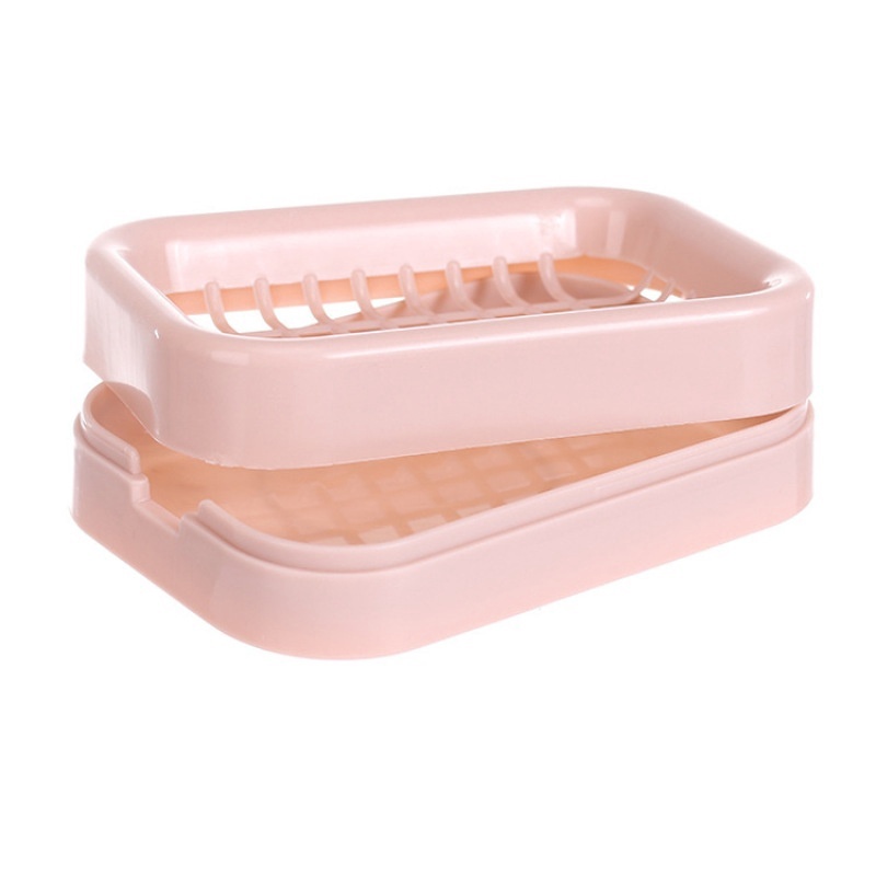 Plastic Double Layer Drain Grid Soap Box for Soap Organizer Bathroom Accessories