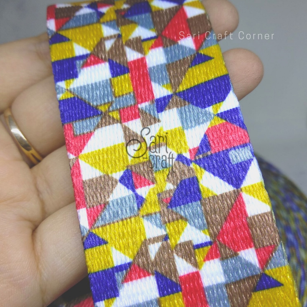 Bisban Tas Motif 4cm - Webbing Pita Motif