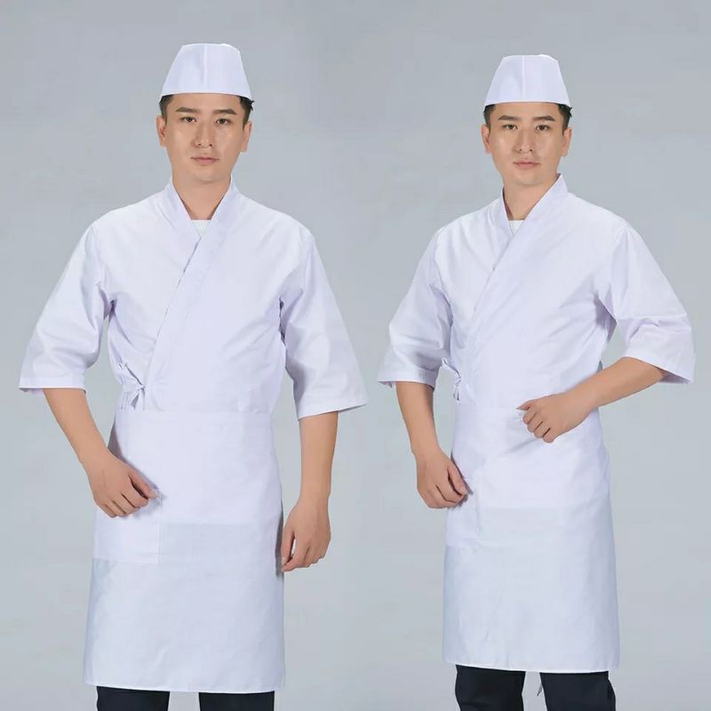 SERAGAM CHEF SUSHI JEPANG RESTORAN JAPAN YUKATA KIMONO APRON CELEMEK