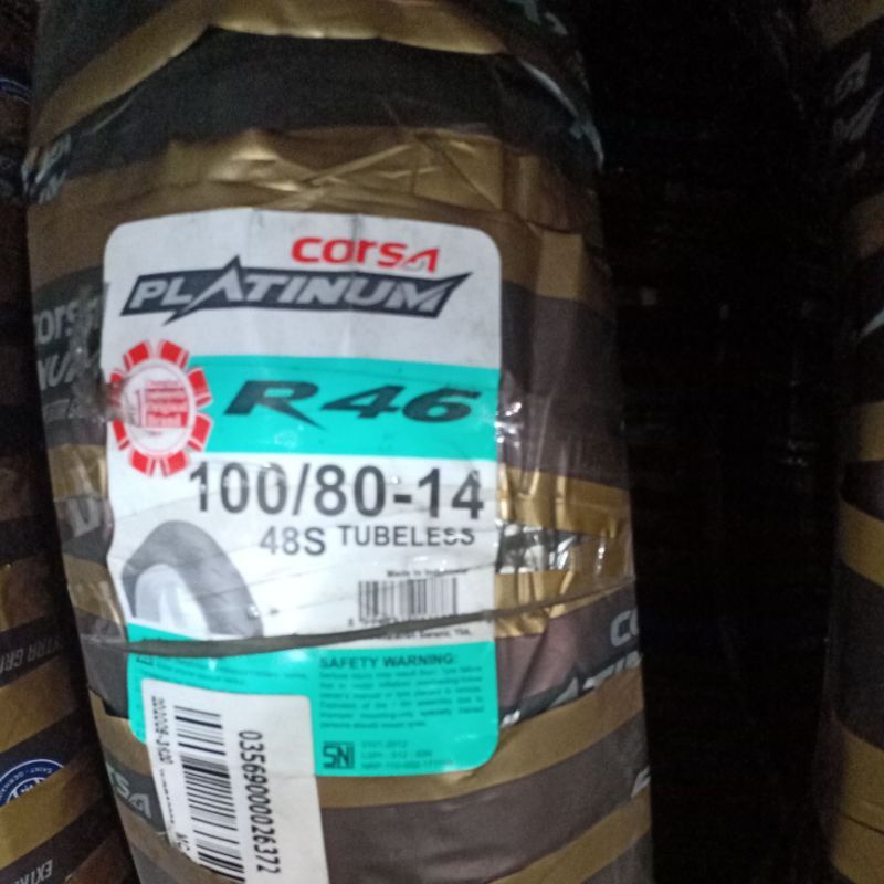 ban Corsa r46 ring 14 ukuran 100-80/14 soft compound