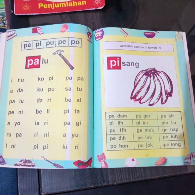 buku lancar membaca dan mewarnai 1B 32 halaman(19×27cm)