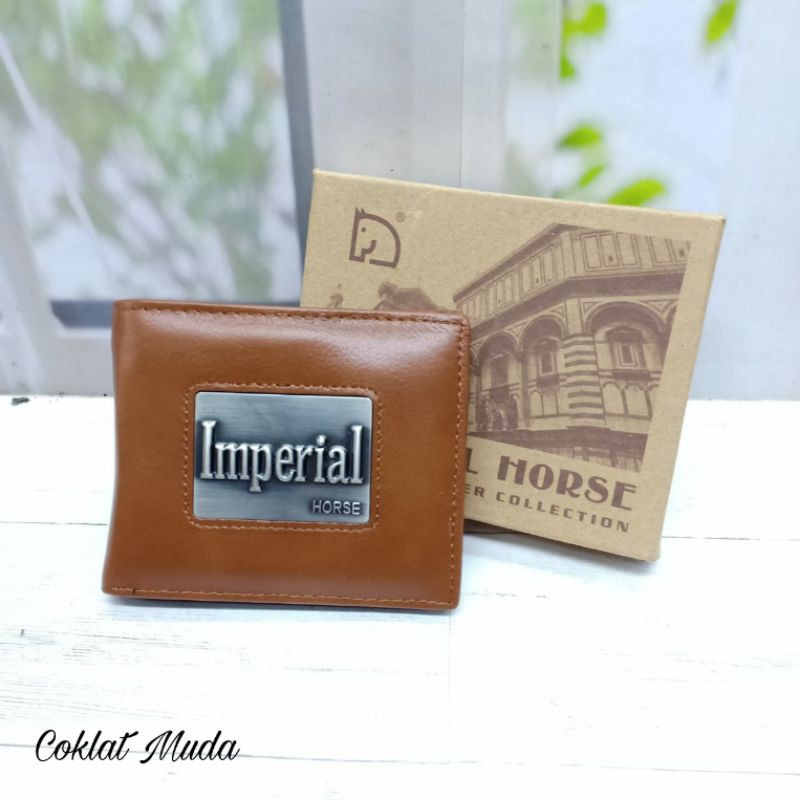 (DOMPETMURAHSTUFF) Dompet Kulit Asli. Dompet Pria Kulit. Dompet Imperial Horse logo timbul Motif B