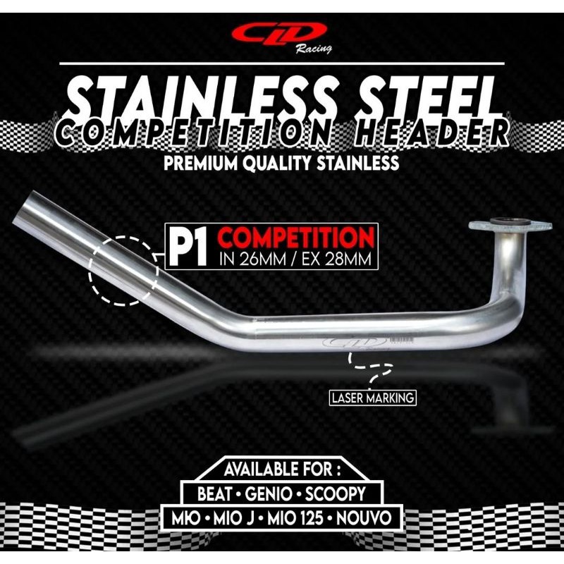 Pipa Cld Mp7 , Pipa Cld mp1 inlet 26&28 mm, Pipa Cld racing Competisi, Pipa Cld competisi
