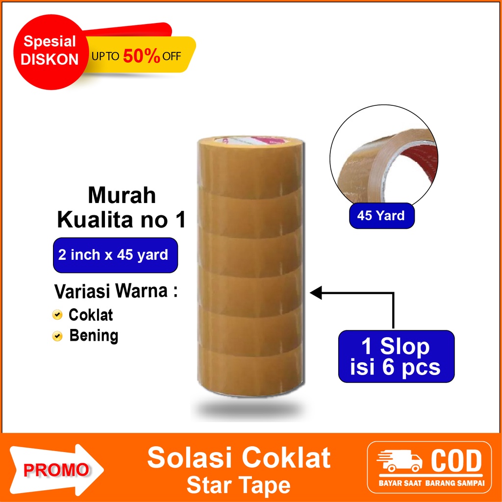 Jual Lakban Coklat Bening 2 inch inchi Solasi Isolasi Solatip Bening ...