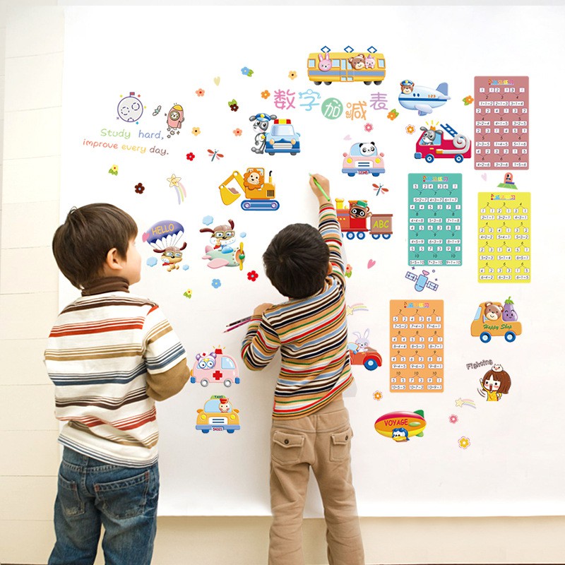 RELIZA WALL STICKER PENJUMLAHAN STUDY ANAK KID BELAJAR STIKER DINDING SK9299