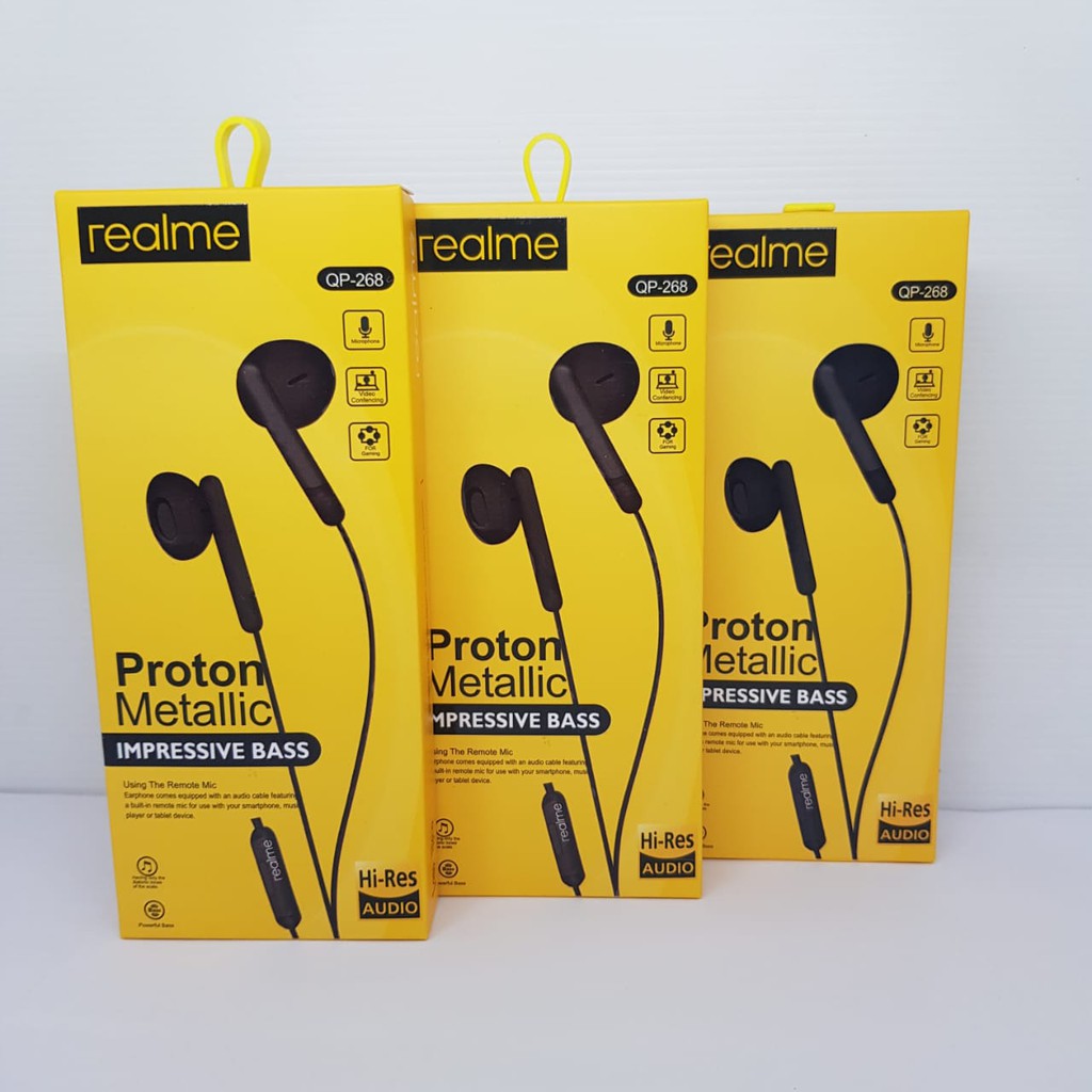 Headset Hansfree Realme QP-268 Proton Metallic Superbass High Quality [SS]