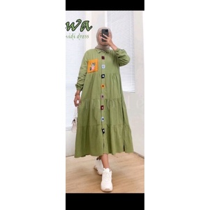 MIDI CRINKLE AIRFLOW BORDIR