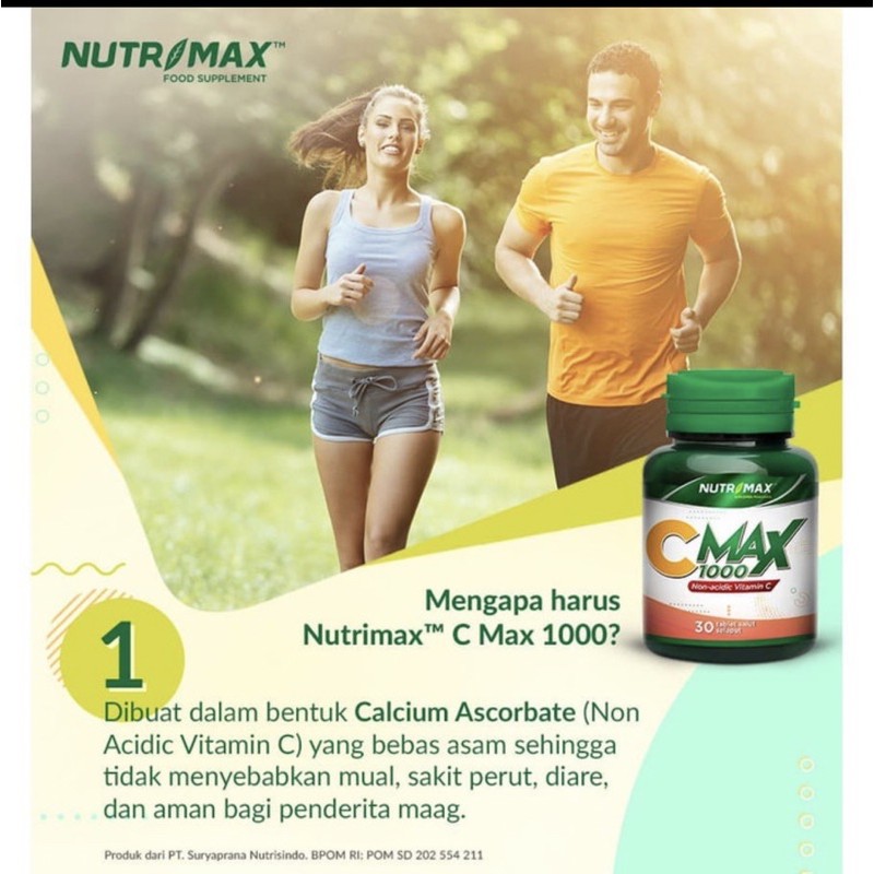 Nutrimax Vitamin C Max CMax 1000 Imunitas Daya Tahan Tubuh