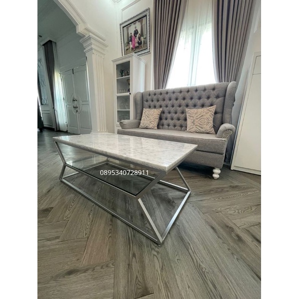 Meja tamu marmer asli kaki besi /meja tamu marmer asli