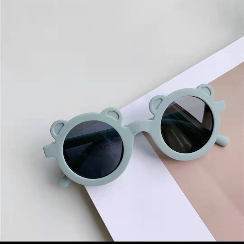 (COD) Kacamata Anak New Trend/Fashion Anak Terbaru Telinga Beruang High Quality-biru