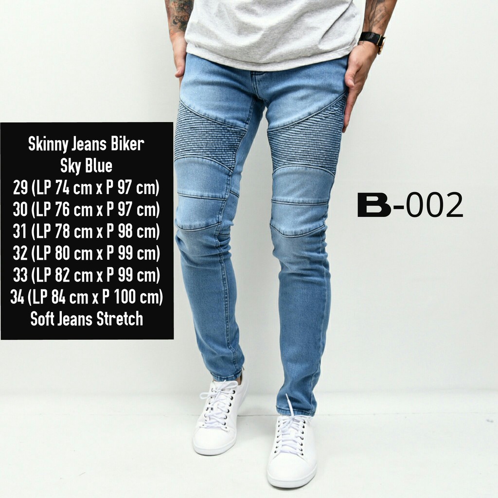 Skinny Jeans Biker Sky Blue